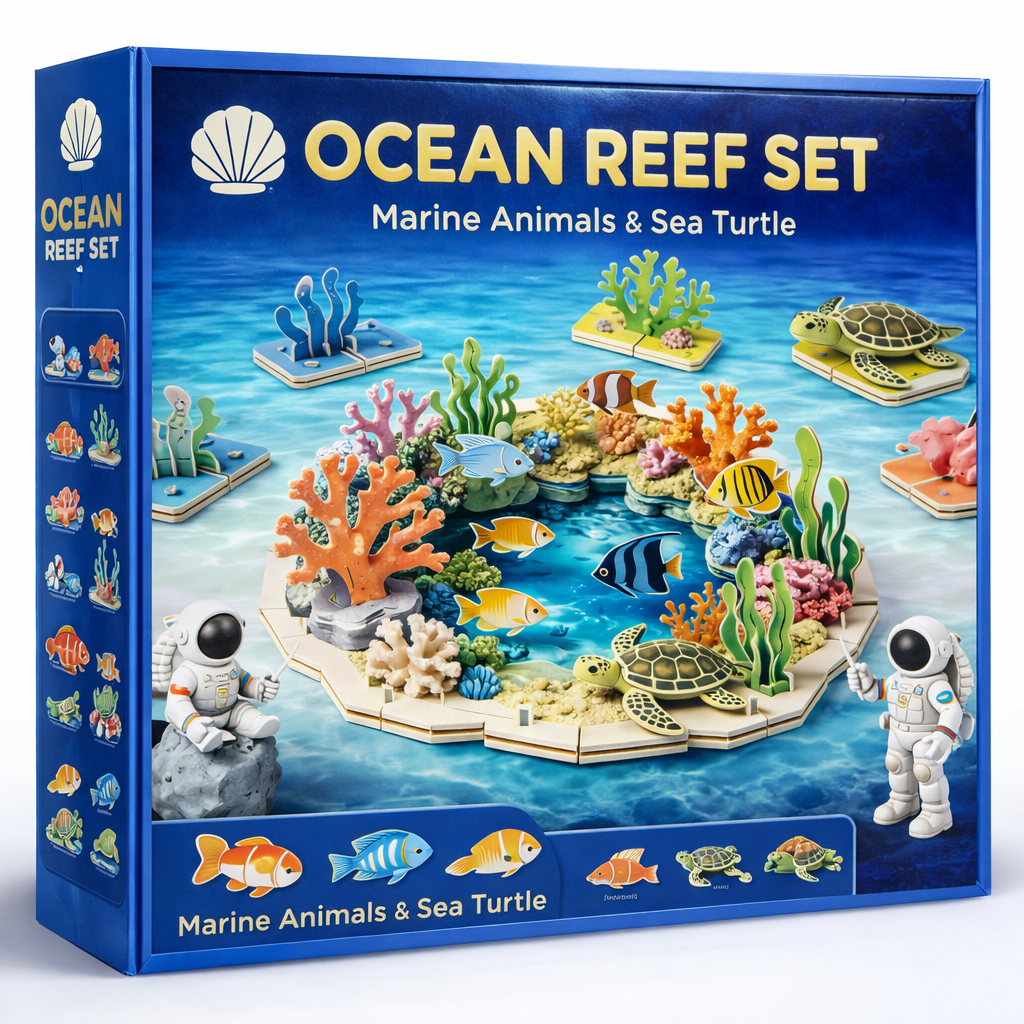Ocean Reef 3D Wooden Puzzle Set